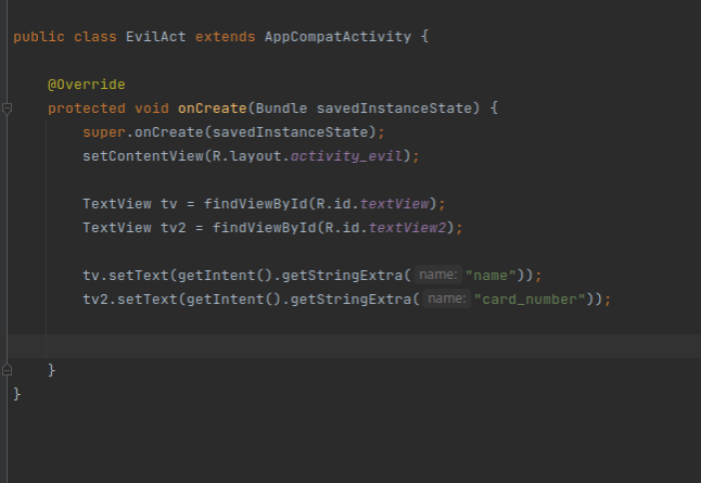 Банальная запись данных с Extra внутри Intent